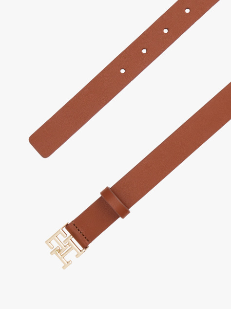 Καφέ Modern TH Monogram Δερμάτινη Ζώνη Με Αγκράφα  Γυναίκες