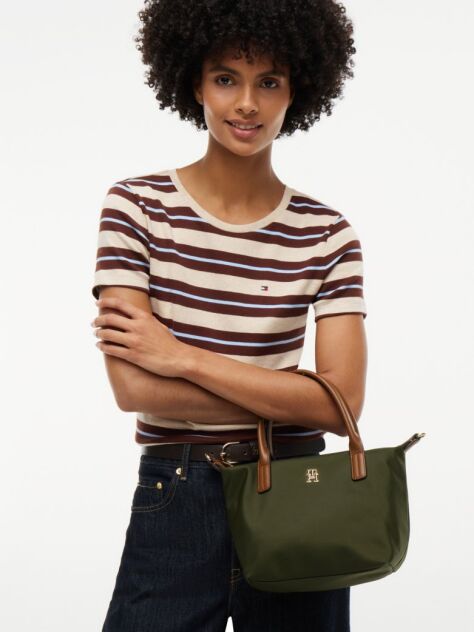 Green Webbing Crossbody Tote Bag  Women