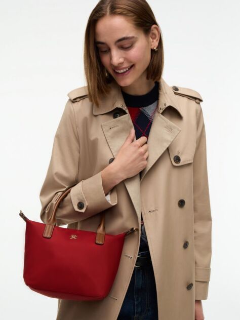 Red Webbing Crossbody Tote Bag  Women