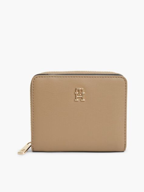 Μπεζ TH Monogram Πορτοφόλι Με Κλείσιμο Flap Και Φερμουάρ  Γυναίκες