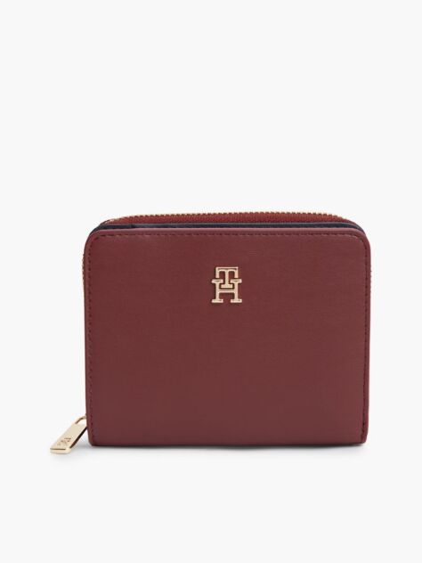Κόκκινο TH Monogram Πορτοφόλι Με Κλείσιμο Flap Και Φερμουάρ  Γυναίκες