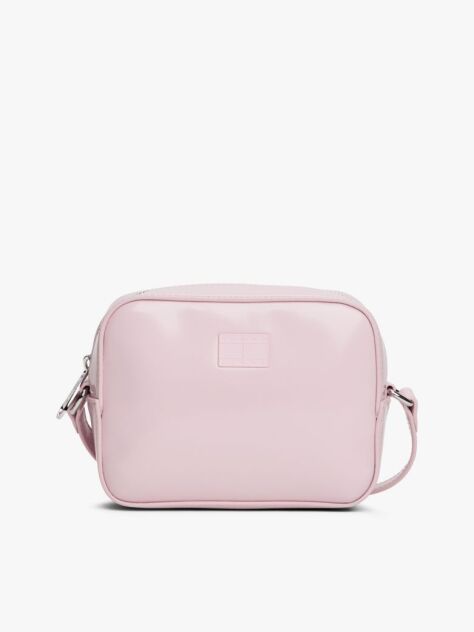 Pink Shiny Logo Plaque Crossbody Camera Bag  Women