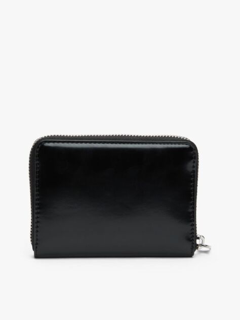 Black Essential Logo Plaque Zip-Around Wallet  Women