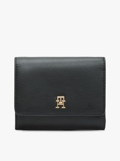 Black Hilfiger Icon TH Monogram Trifold Wallet  Women