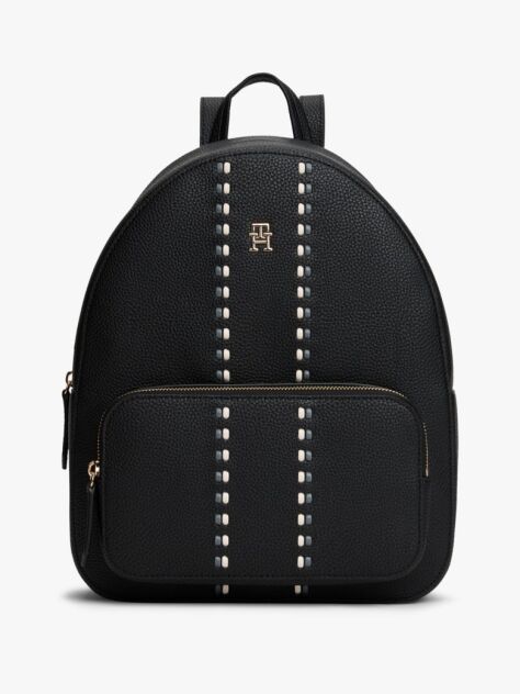 Black Tonal Signature Tape Backpack  Women