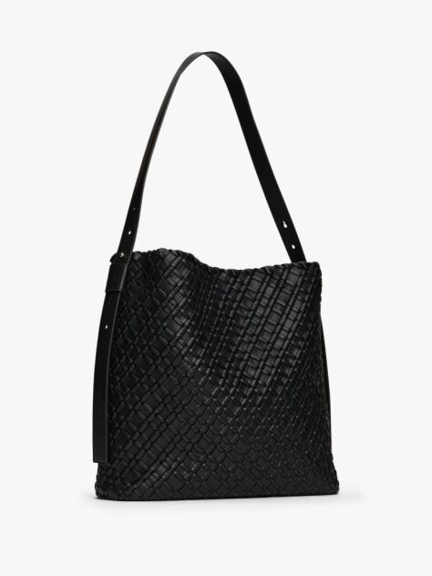 Μαύρο TH Monogram Τσάντα Hobo Με Πλεκτό Σχέδιο  Γυναίκες