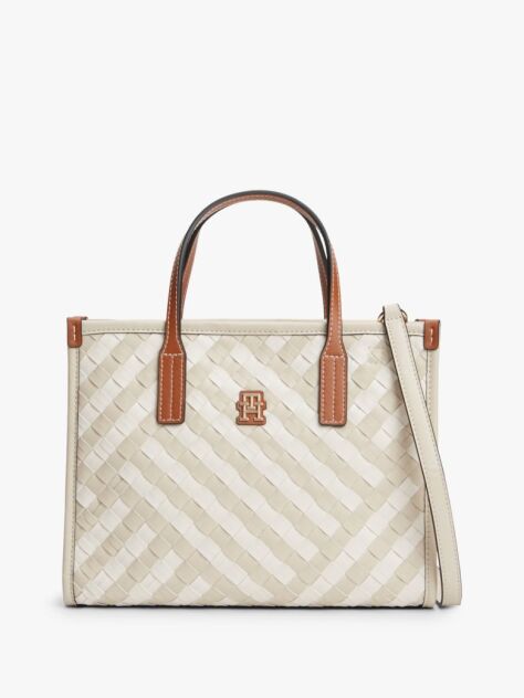 Beige City Woven Crossbody Tote Bag  Women