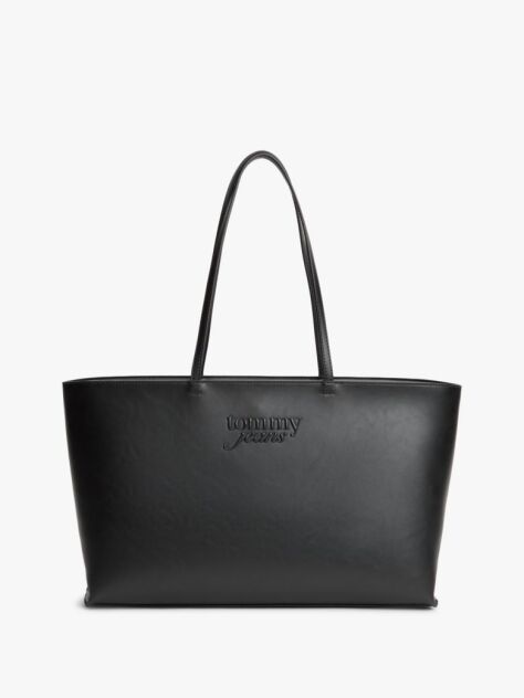 Black Essential Embossed Logo Tote Bag  Women