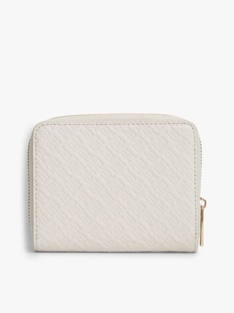 Beige Hilfiger Icon Debossed Zip-Around Flap Wallet  Women