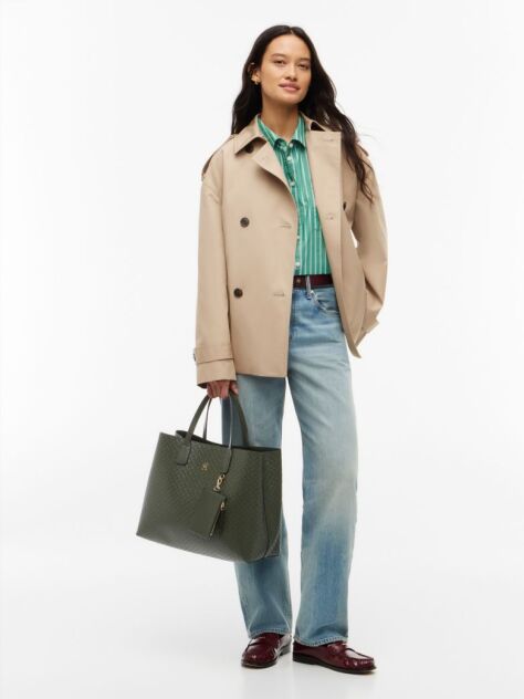 Green Hilfiger Icon Debossed Coin Purse Satchel  Women