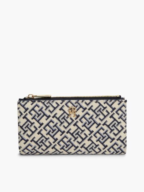 Μπλε Hilfiger Icon Πορτοφόλι Δίπτυχο Jacquard   Γυναίκες