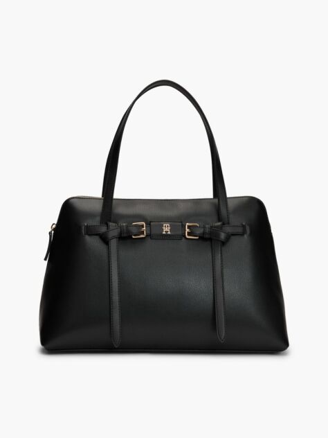 Black Buckle Strap Tote Bag  Women