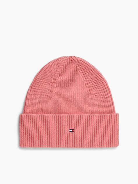 Pink Hilfiger Flag Embroidery Beanie With Wool  Women