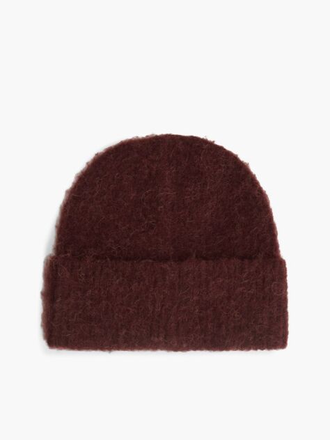Red Chic Beanie With Alpaca  Women