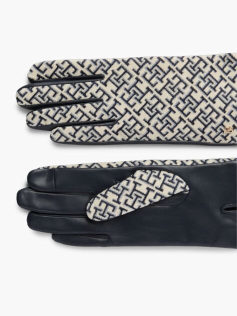 Μπλε TH Monogram Jacquard Δερμάτινα Γάντια  Γυναίκες
