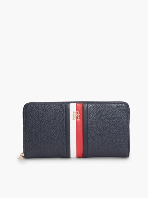 Μπλε Hilfiger Icon Πορτοφόλι Με Φερμουάρ Και Λεπτομέρεια Global  Γυναίκες
