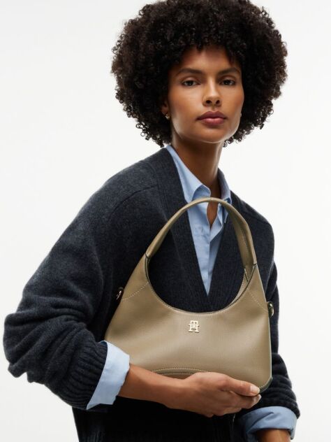 Μπεζ TH Monogram Τσάντα Hobo Χιαστί  Γυναίκες