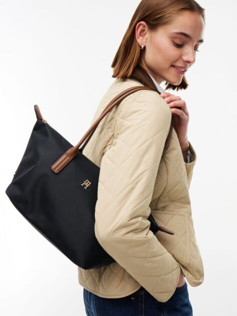 Black Popette Elongated Tote Bag  Women