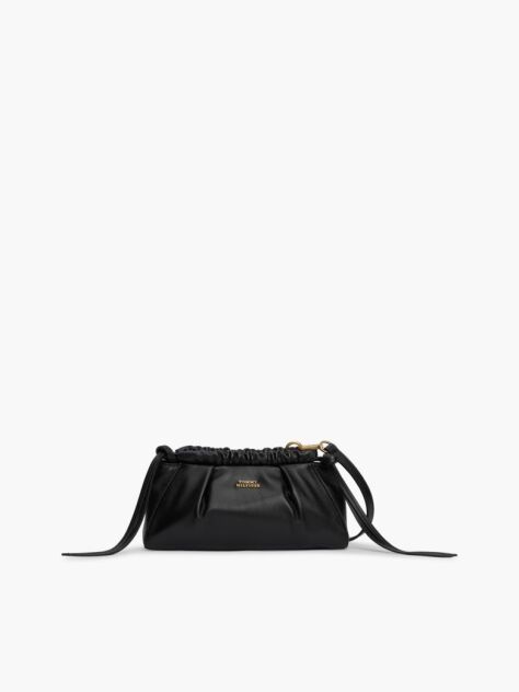 Black Soft Leather Logo Crossbody Bag  Women