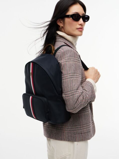 Blue Popette Global Stripe Dome Backpack  Women