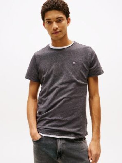 Black Mottled Slim Fit T-Shirt  Men