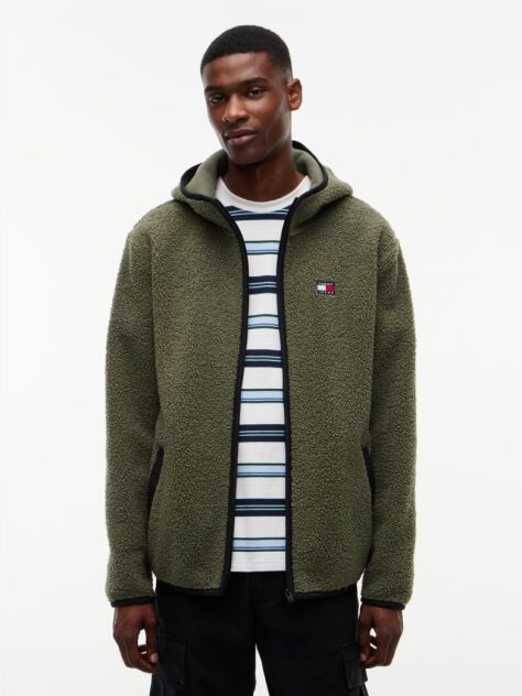 Green Teddy Zip-Thru Hoody  Men