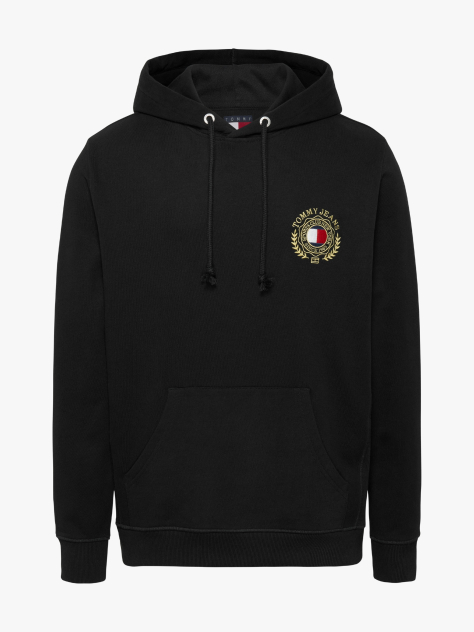 Μαύρο Hoody Με Κεντητό Λογότυπο  Άνδρες