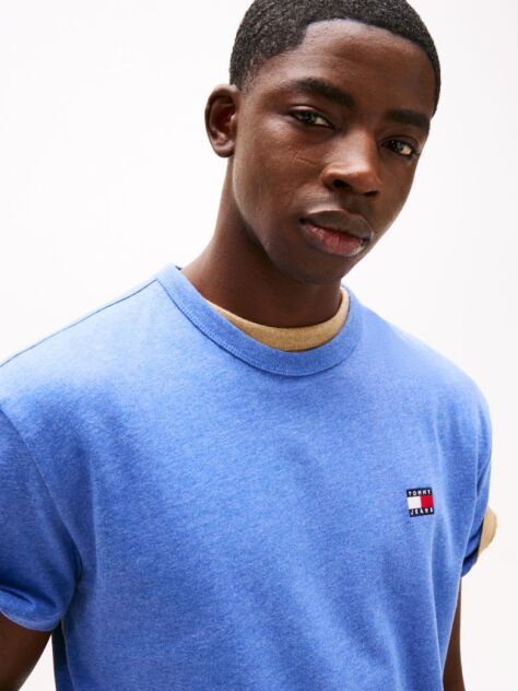 Blue Tommy Badge Crew Neck T-Shirt  Men