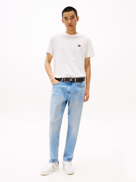 Beige Tommy Badge Crew Neck T-Shirt  Men