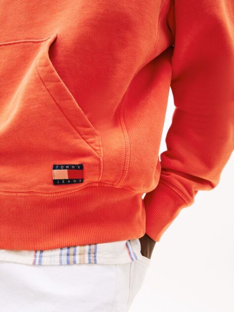 Orange Logo Embroidery Hoody  Men