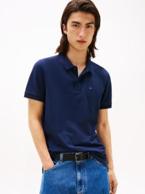 Blue Flag Patch Slim Fit Polo Shirt  Men