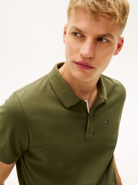 Green Flag Patch Slim Fit Polo Shirt  Men