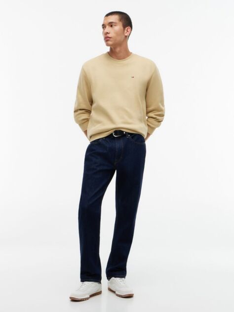 Beige Regular Sweatshirt Flag Crew Neck  Men