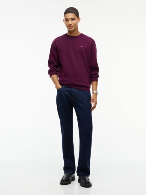 Purple Regular Sweatshirt Flag Crew Neck  Men