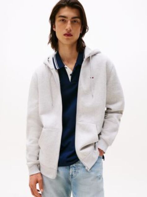 Grey Regular Hoody Zip Thru  Men