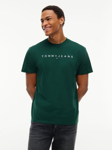 Πράσινο T-Shirt Σε Κανονική Γραμμή Με Κεντητό Λογότυπο  Άνδρες