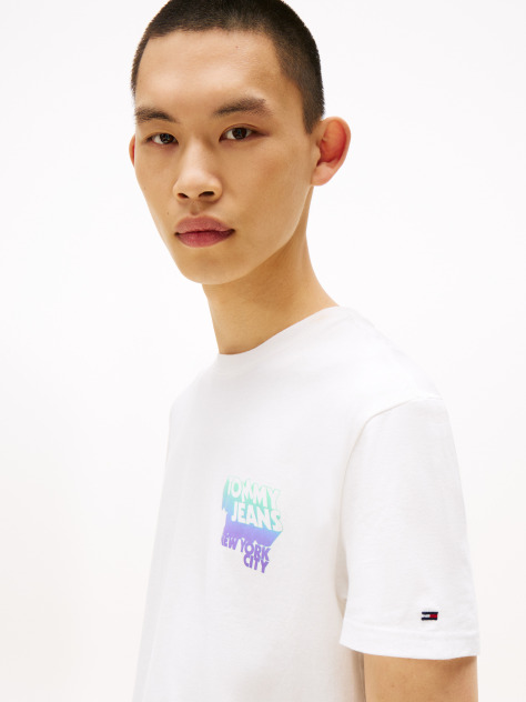 White Stack Logo Back Graphic T-Shirt  Men