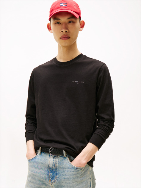 Black Linear Logo Slim Long-Sleeve T-Shirt  Men