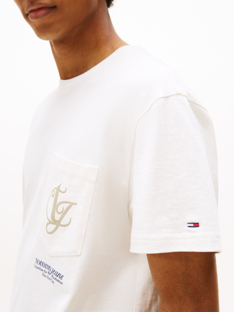White Back Logo Patch Pocket T-Shirt  Men