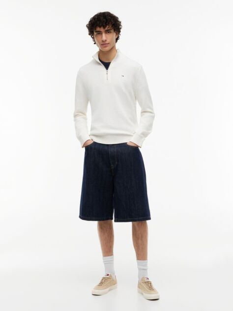White Tommy Flag Lightweight Slim Quarter-Zip Jumper  Men