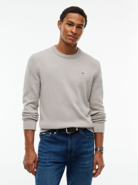 Brown Crew Neck Slim Jumper  Men