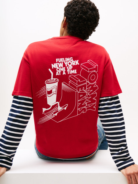 Red Back Logo Graphic Relaxed T-Shirt  Men