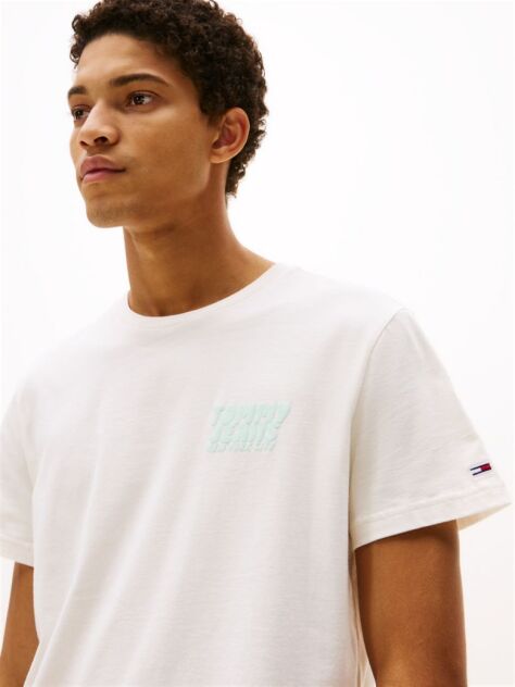 White Bubble Logo Slim T-Shirt  Men