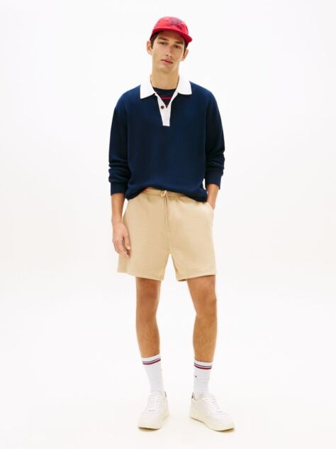 Beige Flag Patch Regular Bermuda Shorts  Men