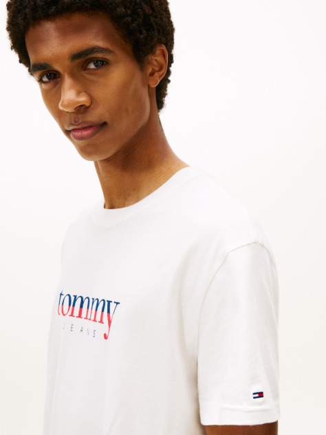 Beige Logo Jersey Crew Neck T-Shirt  Men