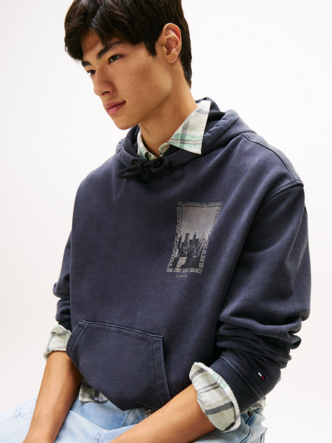 Μαύρο 90s Hoody Με Σχέδιο  Άνδρες