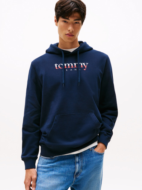 Μπλε Terry Hoody Με Λογότυπο Και Κορδόνι  Άνδρες