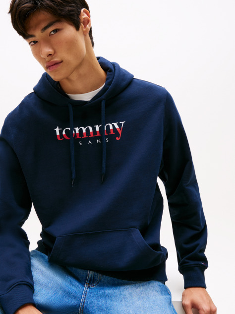 Μπλε Terry Hoody Με Λογότυπο Και Κορδόνι  Άνδρες