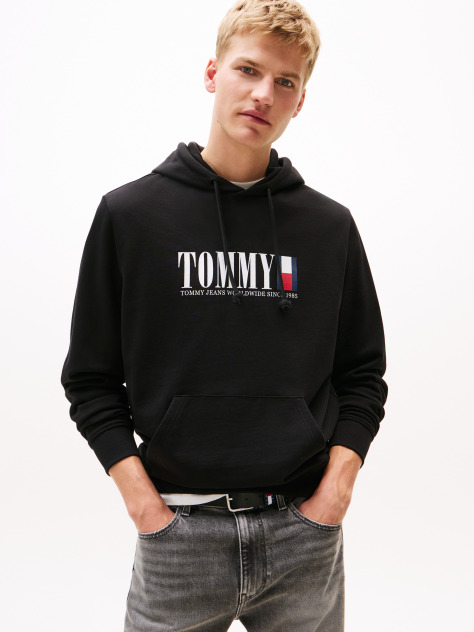 Black Logo Regular Hoody  Men