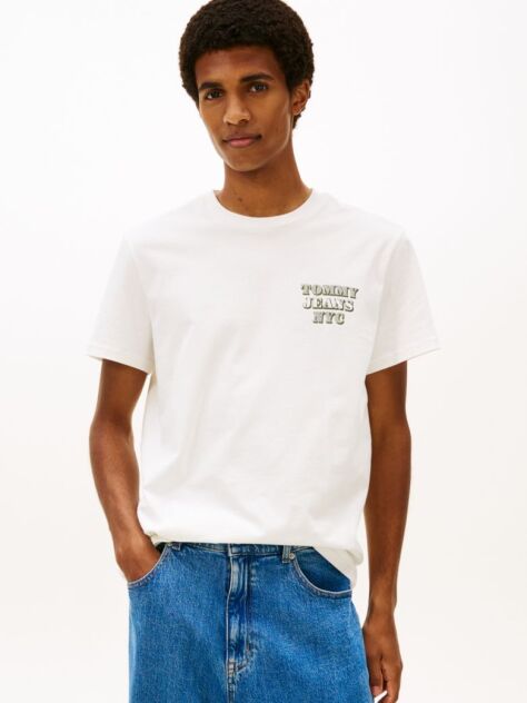 Beige Varsity Logo Slim T-Shirt  Men